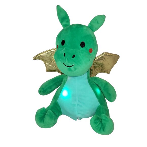 FAO Schwarz Plush Green Dragon Stuffed Animal Toy LED Lights Sound - Picture 2 of 16